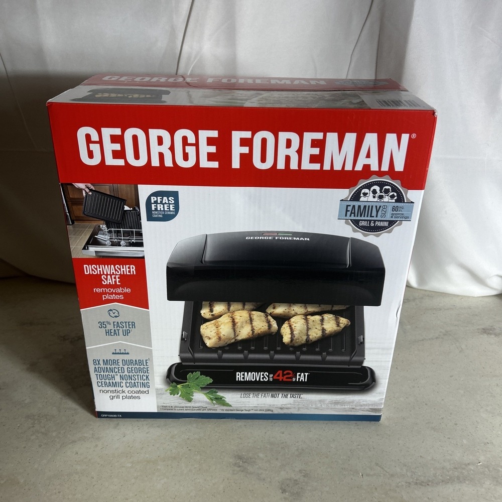 George Foreman GRP1060B 4 Serving Removable Plate Grill - Black